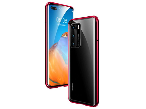 Dr.Fit doppelseitige magnetische Glashülle für Huawei P40 Red