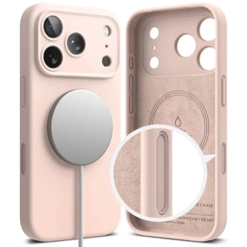 Etui do iPhone 17 Pro Ringke Silicone Magnetic MagSafe Różowe