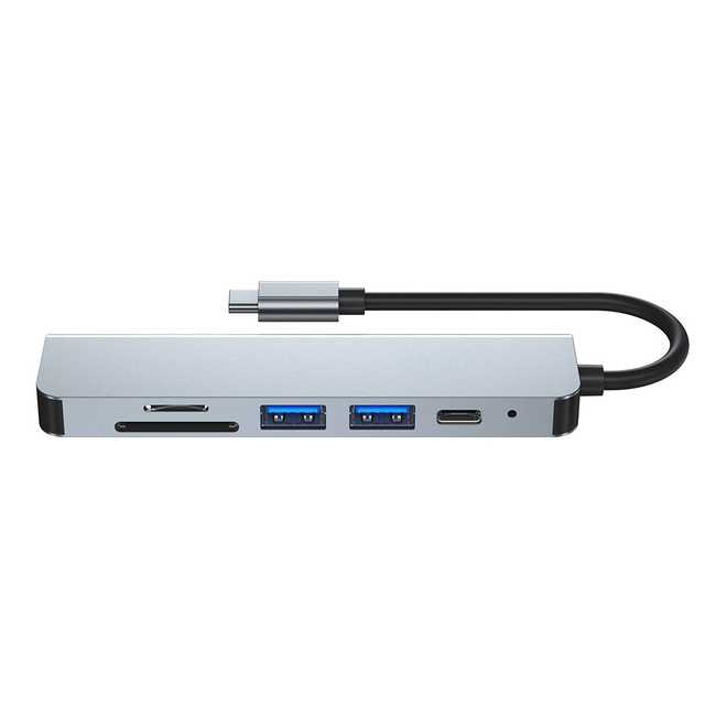 Hub Adapter USB V4-HUB 6w1 USB-C Grey