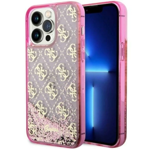 Etui Guess GUHCP14LLC4PSGP do iPhone 14 Pro 6.1" hardcase Liquid Glitter 4G Transculent