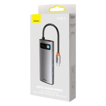 Baseus Metal Gleam Series multifunktionaler USB HUB 5in1 USB Typ C PD 100W HDMI grau (WKWG020013)