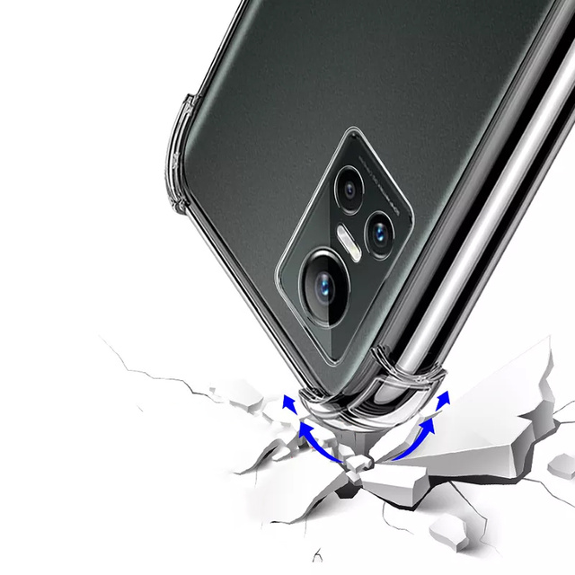 Silikonowe etui pancerne ShockProof Alogy do Realme GT Neo 3 Global Przezroczyste