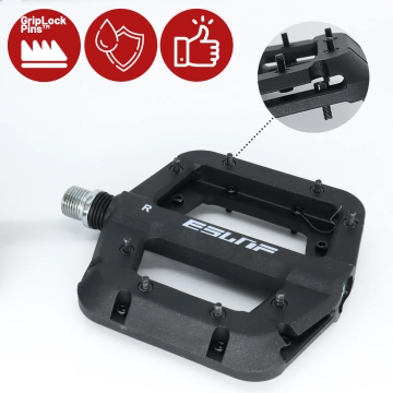 Plattform-Fahrradpedale für MTB-Fahrräder, Aluminium 9/16" Schwarzes Aluminium-Set [2 Stk.]