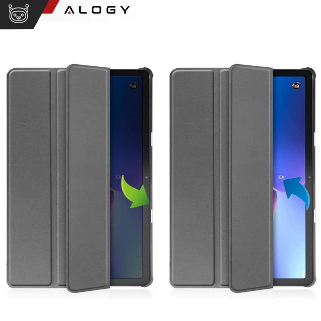 Etui na tablet Lenovo Tab M10 3gen 3 GEN 10.1 2022 TB328FU TB328XU obudowa Case Alogy Book Cover Szare + Szkło + Rysik