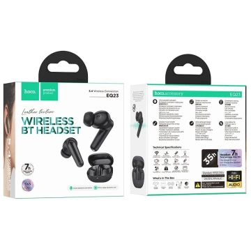 HOCO TWS EQ23 Kabellose Bluetooth-Kopfhörer mit Ladehülle, Schwarz