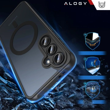 Hülle für Apple iPhone 16 Pro Max Alogy Anti-Shock Hybrid Case für MagSafe Transparent
