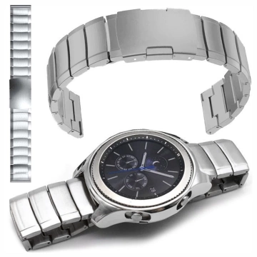 Einfaches Stahlarmband Alogieband Edelstahl für Smartwatch 20mm Silber