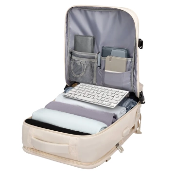 Bange wasserdichter Rucksack für 15,6-Zoll-Laptop, Stadtreisender, 45 x 30 x 16 cm, für Arbeit, Flugzeug, Herren, Damen, mit USB-Anschluss Schwarz