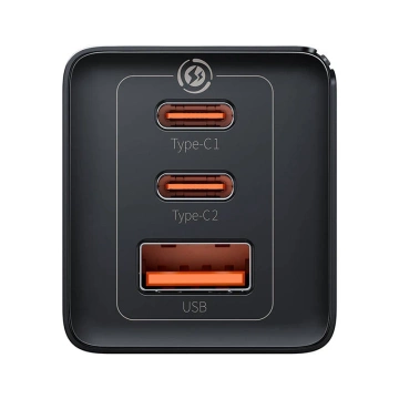 Baseus GaN5 Pro 2xUSB-C USB-Ladegerät, 65 W (schwarz)