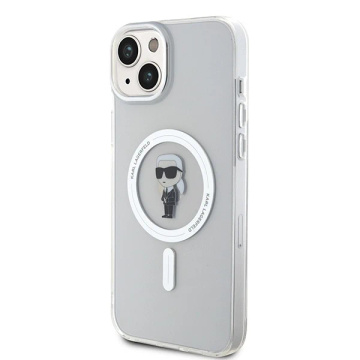Etui Karl Lagerfeld KLHMP15MHFCKNOT für iPhone 15 Plus 6,7" transparentes Hardcase IML Ikonik MagSafe
