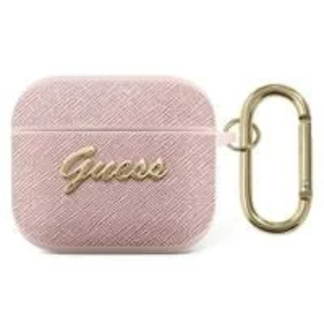 Guess GUA3SASMP AirPods 3 cover różowy/pink Saffiano Script Metal Collection