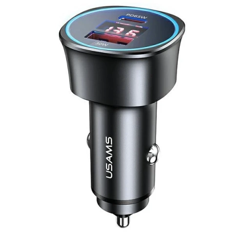 USAMS Autoladegerät 1xUSB 1xUSB-C C26 95W (nur Kopf) Fast Charge schwarz/schwarz CC146TC01 (US-CC146)