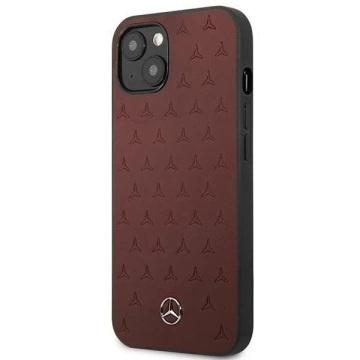 Mercedes MEHCP13MPSQRE Schutzhülle für Apple iPhone 13 6.1" rot/rot Hardcase Leder Sternenmuster