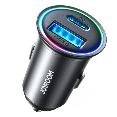 Mini ładowarka samochodowa Joyroom JR-CCN04 60 W USB-A & USB-C – czarna