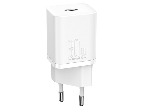 Baseus Super Si Schnellladegerät USB-C PD 30W Weiß