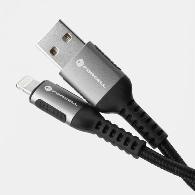 Kabel USB-A do Lightning 12W 3m Nylon Forcell Aluminiowy iPhone iPad