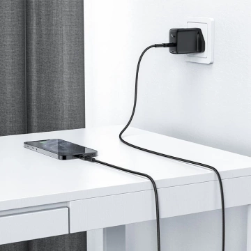 Acefast Kabel MFI USB Typ C - Lightning 1,8m, 30W, 3A schwarz (C4-01 C Schwarz)