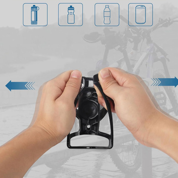 Trinkflaschenkorb, Getränk, Wasser, Fahrradhalter, universeller Flaschenhalter, mit Platz für einen Airtag, schwarz