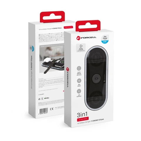Ładowarka Indukcyjna 3w1 Forcell Ellipse Qi iPhone Watch AirPods 15W