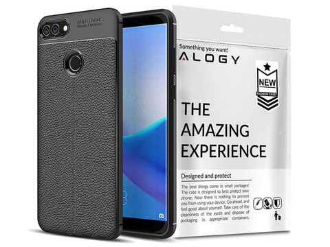 Handyhülle Alogy Leather Armor für Huawei Y9 2018 Panzerhülle Case Schwarz