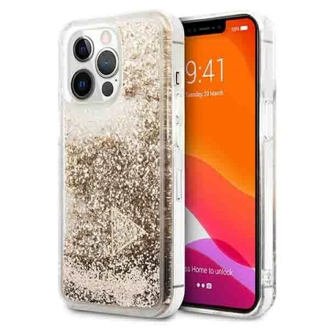 Etui Guess GUOHCP14LGLHFLGO für Apple iPhone 14 Pro 6,1" złoty/gold Hardcase Glitter Charms
