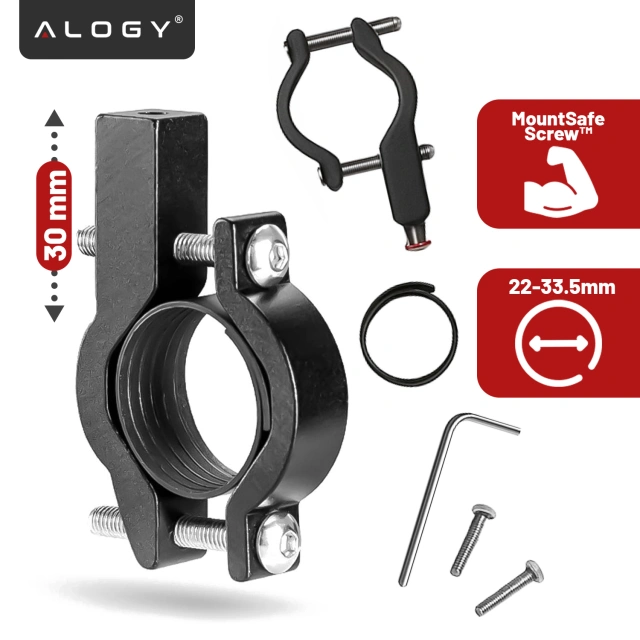 Uchwyt rowerowy na kierownicę Alogy Bike Phone Holder do telefonu 55-95mm na rower motor hulajnogę Czarny