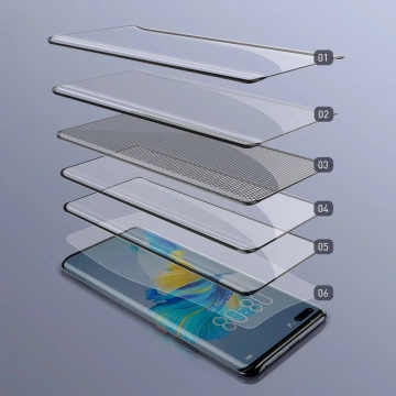 Baseus 0,25 mm gehärtetes Glas für Huawei Mate 40 Pro Vollbildabdeckung mit Rahmenmontagesatz (SGQJ010101)