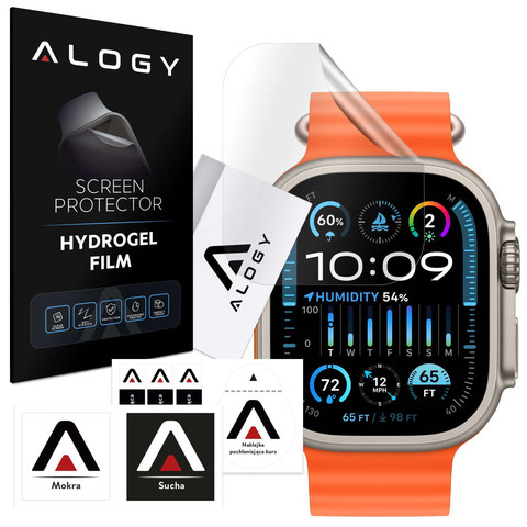 2x Alogy Hydrogel Smartwatch Schutzfolie für Apple Watch Ultra 2 49mm