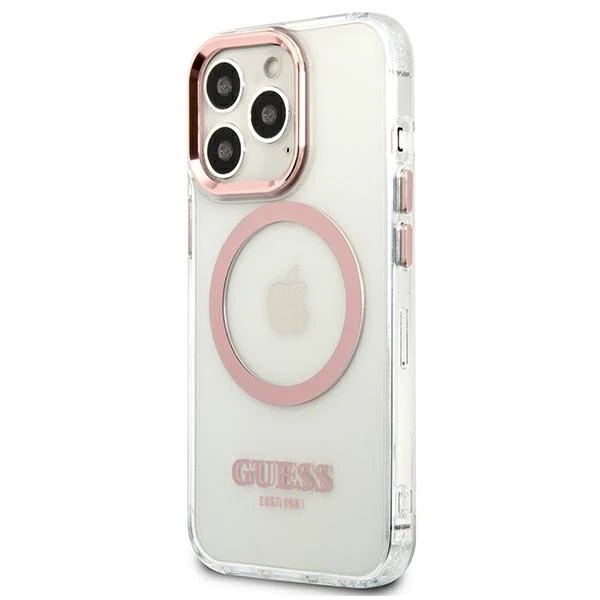 „Etui Guess GUHMP13LHTRMP für iPhone 13 Pro / 13 6,1\“ Hartschale Metal Outline Magsafe“
