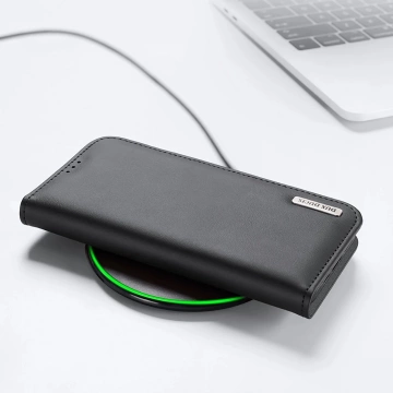 Etui ochronne do iPhone 16e Dux Ducis Hivo z klapką i ochroną RFID - czarne