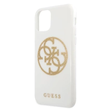 Guess GUHCN65TPUWHGLG iPhone 11 Pro Max biały/white hard case Glitter 4G Circle Logo
