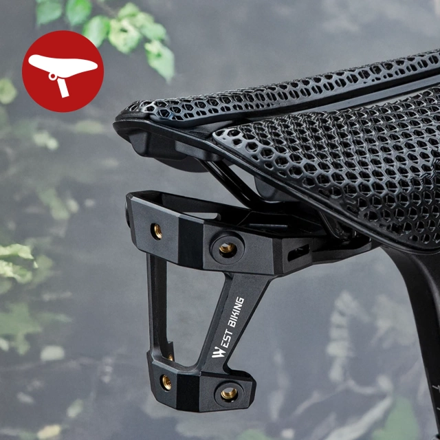 Adapter Rowerowy pod Siodełko – Uchwyt na 2 Koszyki na Bidon, Bike Seat Mount, Montaż do Sztycy, Aluminiowy, Czarny