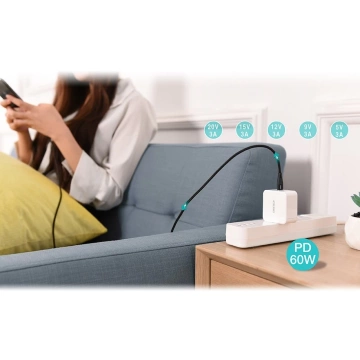 Choetech Kabel USB Type C Kabel - USB Type C Power Delivery 60W 2m schwarz (XCC-1004-BK)