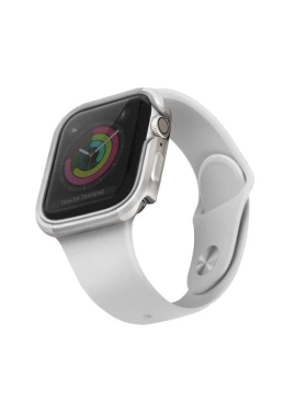 UNIQ Etui Valencia Apple Watch Serie 4/5/6/SE 40mm. srebrny/titansilber