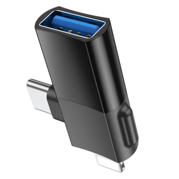 HOCO OTG-Adapter Typ C (Stecker) / Lightning (Stecker) auf USB A (Buchse) 2in1 UA17 Schwarz