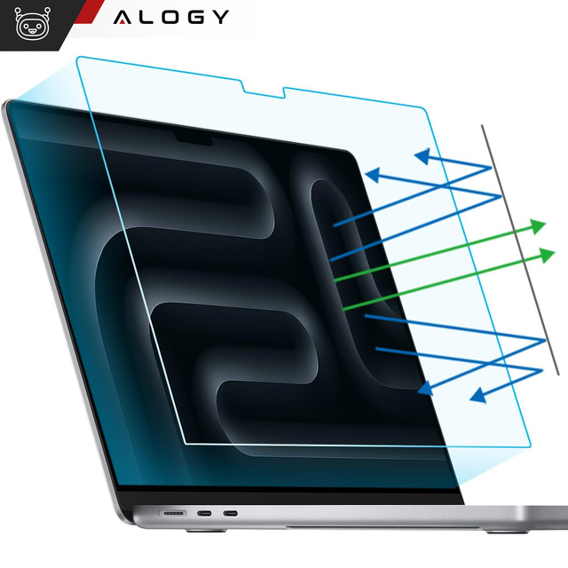 Matte Displayschutzfolie für MacBook Air 15 2023 M2 A2941 15,3" Alogy Displayschutzfolie mit Anti-Blau-Filter