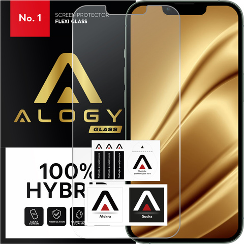 Hybridglas für Apple iPhone 13 Pro Display Alogy Flexi Glass 9H Case Friendly Flachbildschirm