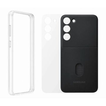 Samsung Frame Cover für Samsung Galaxy S23 Plus Hülle mit austauschbaren Rückseiten schwarz