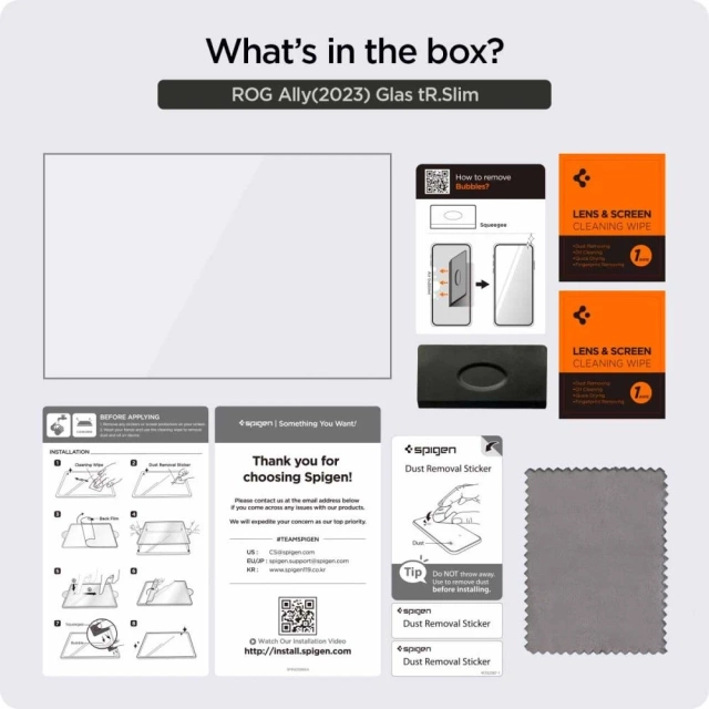 Szkło hartowane Spigen Glas.Tr Slim 9H do Asus Rog Ally przezroczyste