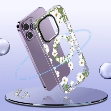 Etui ochronne MagMood do MagSafe do iPhone 15 Pro spring daisy