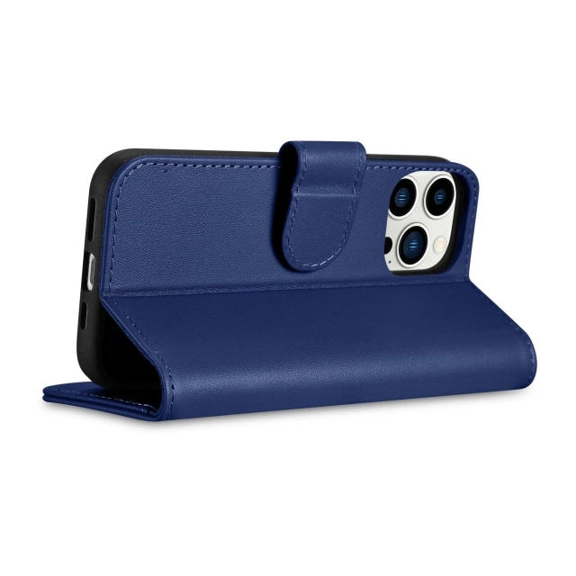 Etui na telefon iCarerWallet Case 2in1 do iPhone 14 Pro Max skórzany pokrowiec z klapką Anti-RFID