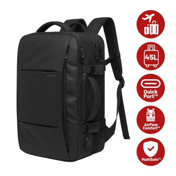 Reiserucksack Bange BackPack Business erweiterbarer Rucksack Geräumige Tasche für 17,3-Zoll-Laptop mit USB-Anschluss Schwarz