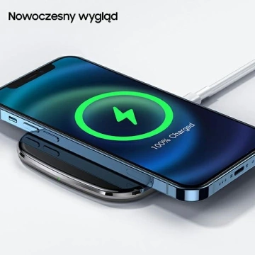 USAMS Kabelloses Ladegerät US-CD154 15W Zinklegierung Ultradünn Schnellladegerät schwarz/schwarz CD154CDX01