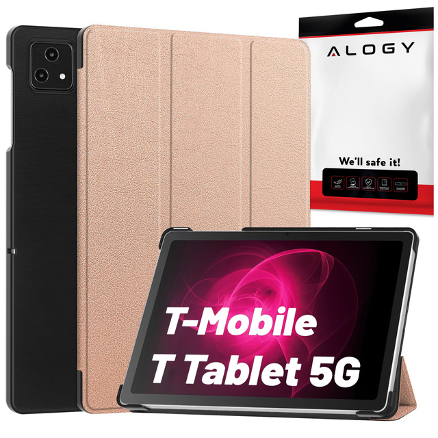 Etui für T-Mobile T Tablet 5G 10.36" Tablet-Hülle Alogy Book Cover Case Roségold