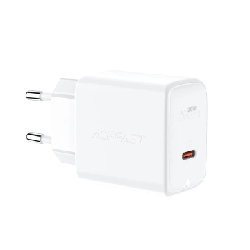 Ładowarka sieciowa biała Acefast GaN 30W USB-C PD QC 3.0 White