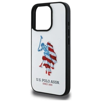 Etui do iPhone 15 Pro Max US Polo Leather American Flag Białe