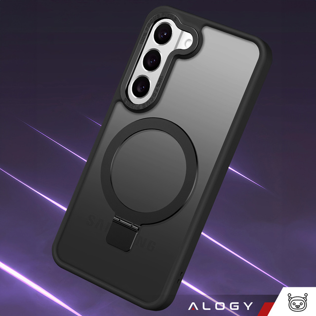 Etui pancerne Alogy Stand Ring Case obudowa na telefon do MagSafe do Samsung Galaxy S23+ Plus matowe Czarne