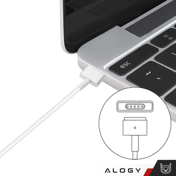 Ładowarka do MacBooka Alogy Charger Zasilacz do Apple MacBook MagSafe 2 T-type 60W Biała