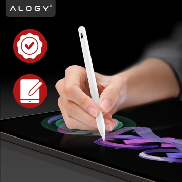 Alogy Magnetischer Stylus-Stift, Notiz- und Skizzenstift für Apple iPad Pro/Air/Mini, Weiß