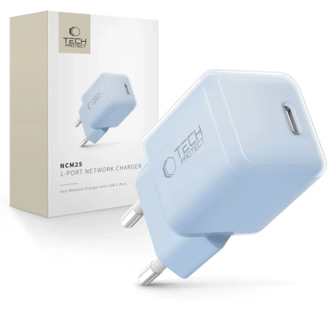 Ładowarka Sieciowa USB-C Tech-Protect NCM25 25W PD Niebieska